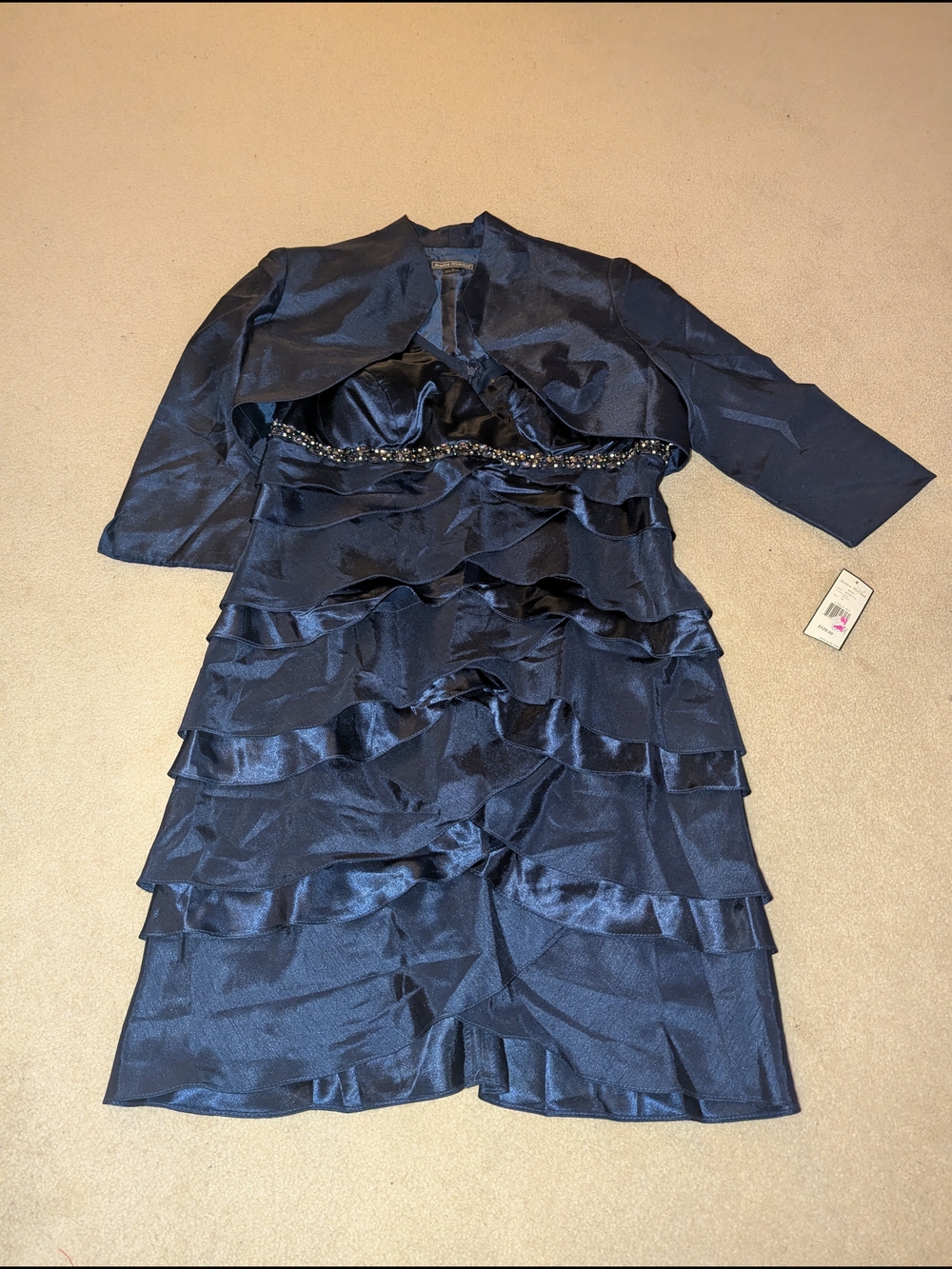 Nwt Jessica Howard Navy Blue Dress With Coat Missy Sz 16